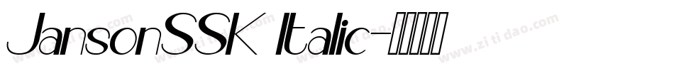 JansonSSK Italic字体转换